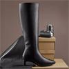 CLARKS WOMENS LEATHER ZIP HIGH LEG BOOT - BLACK